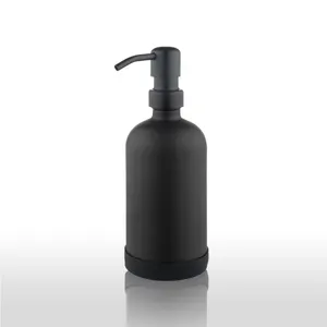 Longan फैक्टरी मूल्य 500ml पुन: प्रयोज्य 304 स्टेनलेस स्टील पंप कांच लोशन की बोतल साबुन मशीन कांच लोशन की बोतल के साथ पंप