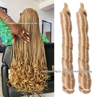 Extensions de cheveux synthétiques bouclés en spirale, style exotique, 150g, en tube français, pour tresses au crochet, double trame, style exotique