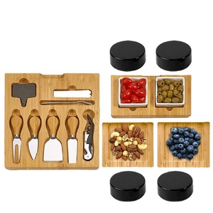 Huiji Bamboo Cheese <b>Board</b> Set With Knife <b>Tools</b> For Party Serving - Product Image 5