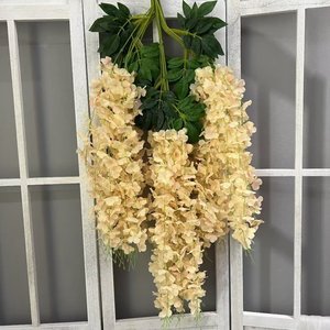 Flores de Glicinia Artificiales de Seda al por Mayor a Precio de Fábrica 2024, Flores Colgantes de Glicinia <span class=keywords><strong>Amarilla</strong></span> de Alta Calidad - Product Image 2