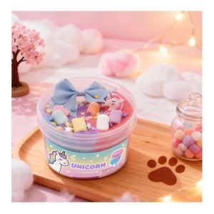 Pots de slime créatif fait main, colorés, lisses et moelleux, pack de pâte à modeler DIY pour le divertissement et le soulagement du stress des enfants - Product Image 1