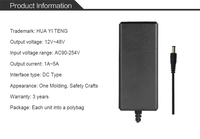 Adaptateur secteur de bureau HYT AC DC 12V 5A 60W avec prise AC C8, garantie de 2 ans, pour moniteurs