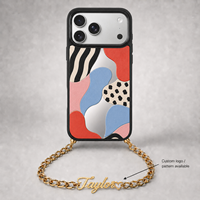 Coque de protection antichoc en acier inoxydable avec logo personnalisé, chaîne de téléphone et sangle miroir intégrée pour iPhone 17 – Vente en gros