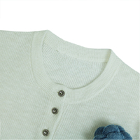 Großhandel Custom Sommer Kurzarm Henry Kragen Knöpfe Light Slim Fit gerippt 100% Baumwolle Strick pullover Damen pullover