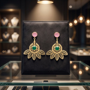 Pendientes de latón hechos a mano con baño de rodio, estilo étnico bohemio, unisex - Product Image 4