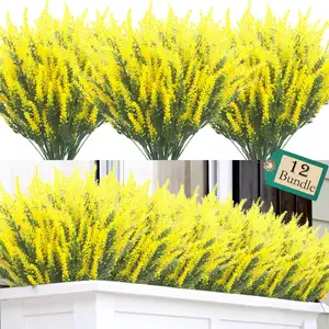 인공 라벤더 꽃 야외 자외선 방지 꽃 가짜 플라스틱 식물 정원 베란다 창 상자 장식