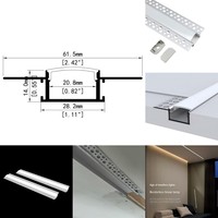 Profilé LED en aluminium encastré dans le plâtre pour éclairage de contour LED pour plafond et mur, éclairage d'ambiance