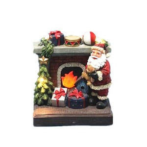 6 Inch Resin Led Decoration Christmas Ornaments Santa Claus - Product Image 1