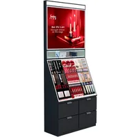 Armoire de présentation de maquillage complet Armoire arrière Petite étagère de comptoir de maquillage de beauté universelle Présentoir Miroir simple face