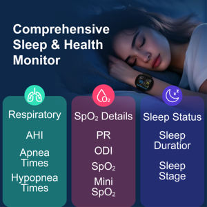 Moniteur <span class=keywords><strong>de</strong></span> sommeil, <span class=keywords><strong>appareil</strong></span> <span class=keywords><strong>de</strong></span> surveillance <span class=keywords><strong>de</strong></span> la pression artérielle et <span class=keywords><strong>de</strong></span> l'oxygène sanguin, détection d'apnée, Bluetooth, écran OLED couleur - Product Image 6