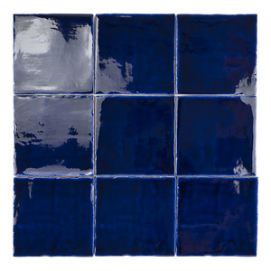 Piastrella Creta 13x13 Cm Blu Scuro Lucido con Bordi Irregolari Spessore 9 Mm - Product Image 2