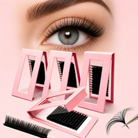 Faux cils en vison synthétique à rangs serrés pour maquillage de mariée et de fête, faits à la main, réutilisables, volume intense