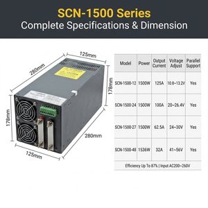Fuente de Alimentación Conmutada SCN-1500 de 1500 Vatios, Control Analógico de 2-5V, Salida Ajustable de 24V 48V CC, Uso Industrial para Láser LED - Product Image 2