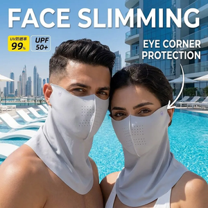 Breathable Full Face Ice Silk Neck Guard UPF 50 Plus UV Protection Portable Outdoor V-Shape <b>Eye</b> Corner <b>Mask</b> - Product Image 3
