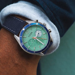 Montre chronographe à quartz CILOA pour homme, cadran analogique, bracelet en acier inoxydable, étanche, montre sport pour usage quotidien - Product Image 2