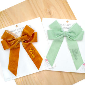 <span class=keywords><strong>Gordon</strong></span> Retail Packing - Pinzas de Pelo de Terciopelo de Primera Calidad para Niñas, Lazos para Cola de Caballo, Accesorios para el Cabello, Pinzas Metálicas - Product Image 4