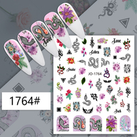 Autocollants pour ongles en relief 3D à motif de serpent, autocollants décoratifs pour ongles avec image d'animal, autocollants adhésifs
