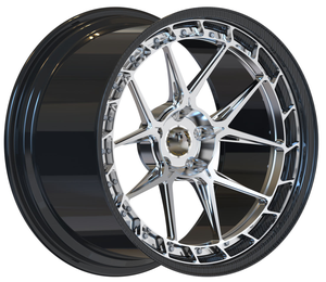 Cerchi in Lega di Carbonio Forgiati in 2 Pezzi di Grado Professionale per Drag Racing, Concavi, Nuovi Cerchi Auto di <span class=keywords><strong>Lusso</strong></span> Hyper Black - Product Image 5