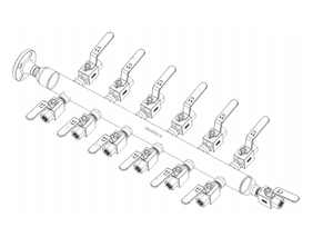 Collettori di Distribuzione <span class=keywords><strong>Gas</strong></span> in Acciaio Inox 3/4'' 1'' con Flangia NPT BSP RF e 4/6/8/10 Porte di Uscita per Uso Commerciale - Product Image 4