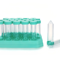 Tubes de Centrifugation PS Haute Performance 15mL 50mL Tubes Coniques Transparents avec Bouchons Plats en HDPE Stériles Plusieurs Options de Supports