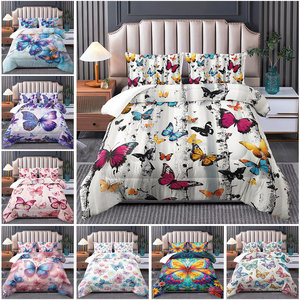 In Kỹ Thuật Số Mô Hình Bướm Thiết Kế Comforter Set Cho Cô Gái Trẻ Em Thanh Thiếu Niên 2/3 Pcs Bộ Đồ Giường Đặt - Product Image 2