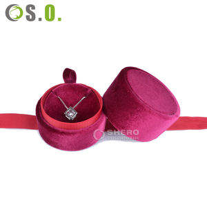 Boîte à bijoux en velours personnalisée pour cadeaux, avec nœud, pour colliers et bagues en diamant, emballage cadeau en flanelle - Product Image 4