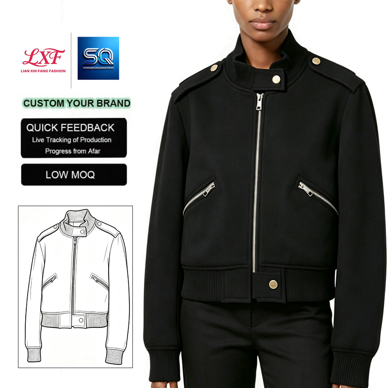 Women's Military Style Anorak Jacket - Lightweight Utility Cargo Coat With Snap Buttons
