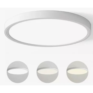 Plafonnier LED 18W avec lumière blanche chaude 2700K, montage en surface, design minimaliste, base en plastique, couvercle en PMMA, AC 220V, adapté - Product Image 1