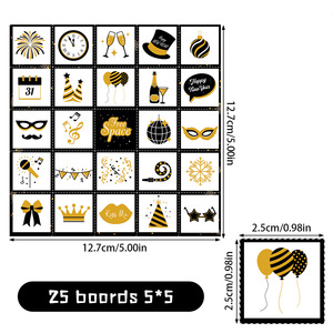 Set di Carte Bingo in Carta Nera e Oro <span class=keywords><strong>per</strong></span> Festa di <span class=keywords><strong>Capodanno</strong></span> 2026, Forniture <span class=keywords><strong>per</strong></span> Feste Personalizzate, Vendita all'Ingrosso - Product Image 2