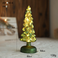 Lampe de table de Noël lumineuse en forme de sapin, ornement phare, avec étoiles scintillantes et fonction 'Arbre des vœux'