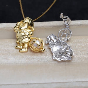 Pendentif Hibou Wenchi en Argent S925, 8mm 6mm, Non Perforé, pour Cage à Cheveux Femme, Or Rose, Accessoires DIY, Motif Animalier, Chine - Product Image 1