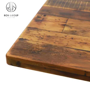Mesa de madera maciza para restaurante, mesa de comedor de café cuadrada de tamaño personalizado