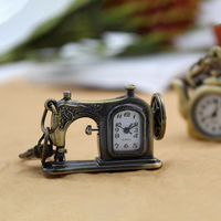 Fournisseur de la Chine Nouveau design personnalisé Antique 3d Laiton Mini machines à coudre personnalisées Bouilloires Horloge Porte-clés