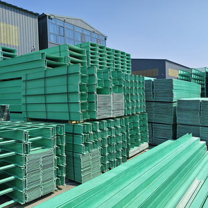 Fiberglass Cable Trays Trough And Ladder Type Fire Retardant Green For Chemical Plants High Speed Conduits - Product Image 2