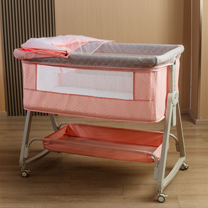 Culla a dondolo per neonati con ruote, set biancheria da <span class=keywords><strong>letto</strong></span> per culla, <span class=keywords><strong>lettino</strong></span> da viaggio, <span class=keywords><strong>lettino</strong></span> da affiancare al <span class=keywords><strong>letto</strong></span> con ruote - Product Image 4