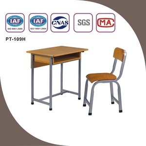 Modern Student <b>Desk</b> and Chair Set With Metal & Wooden Construction for School Use PT-109H Student <b>Desk</b> Single <b>Desk</b> and Chair Set - Product Image 5