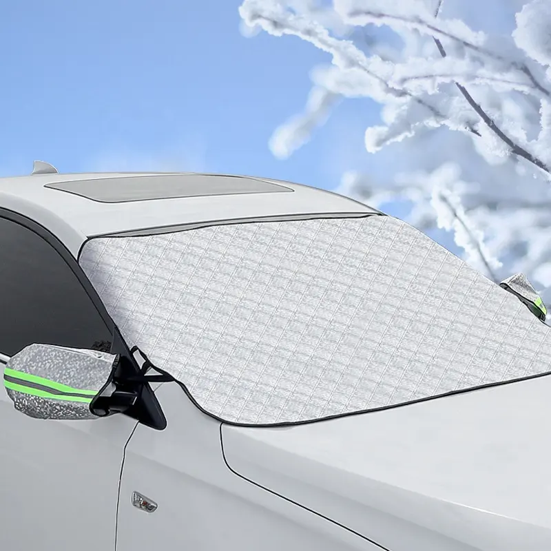 Couverture de neige de pare-brise de voiture de protection UV de haute qualité avec bandes réfléchissantes