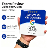 Carte NFC personnalisée pour avis Google, support de table en PVC avec code QR intelligent pour menu et affichage commercial, programmable NTAG213