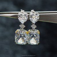 2021 mode femmes 3 couleurs Forme Carrée Moissonite boucles d'oreilles