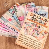 JAI IMAN 80 feuilles, autocollants vintage pour scrapbooking, fonds d'écrans aquarelle personnalisés, grandes portions, boîte