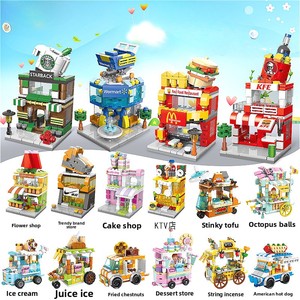 2025 Street View Series Store Building <strong>Blocks</strong> Set Assembly Mini Supermarket and Flower Shop Educational Model Educational Toy - Product Image 3