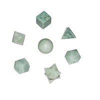 Ensemble de géométrie en pierre d'aventurine verte Ensemble de géométrie en cristal Solides platoniques Ensemble de géométrie en cristal de pierre naturelle sacrée Guérison