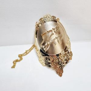 Artisanat métallique israélien, plaque de cuivre à motif irrégulier, housse de protection pour bouteille de vin, laiton, décoration de vin pour la maison, coupe à vin - Product Image 1