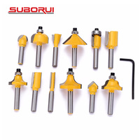 SUBORUI 12 pièces carbure de tungstène brocas para routeur de madera bois mèches fraise routeur peu kit pour le travail du bois