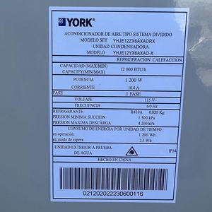 110V Điều hòa không khí mini chia Mỹ Thương hiệu hàng đầu York 12000 BTU biến tần mát chỉ R410A 4 cách Lưu lượng không khí chất lượng hàng đầu - Product Image 4