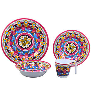 Les nouvelles assiettes et bols Mandala sans BPA tasse ensembles de <span class=keywords><strong>vaisselle</strong></span> en mélamine pour le camping <span class=keywords><strong>vaisselle</strong></span> lavable au lave-<span class=keywords><strong>vaisselle</strong></span> - Product Image 4