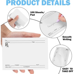 Blocco per Prescrizioni Mediche, 100 Fogli, Formulari di Scrittura per Dottori e Farmacisti, Uso Ufficio (Servizio Clienti Francese) - Product Image 2