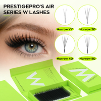 Prestigepro Faux Cils Synthétiques Effet Volume Complet 3D/4D/5D/6D 7-13mm à Dos Métallique