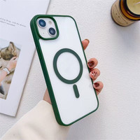Coque magnétique colorée antichoc en PC rigide transparente pour iPhone 1716 15, compatible avec la recharge sans fil pour iPhone 1615 Pro Max