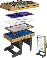 Table multi-jeux 6-en-1 à petite échelle Ensemble de combinaison multifonction Mini Football Tennis Foosball Indoor Sport Entertainment